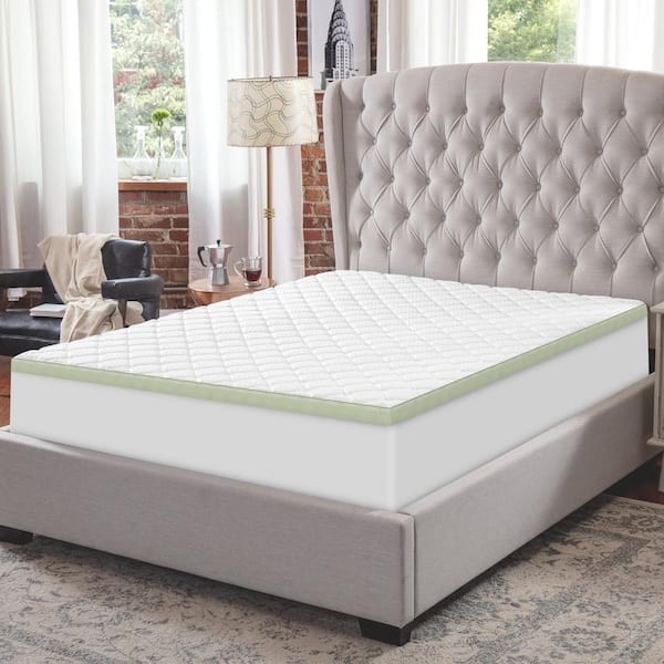 Luxury 3" ThickKing Size Memory Foam Mattress Topper with 2 way knitted Cover 