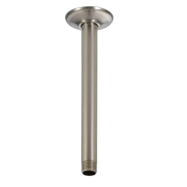 Delta 10 in. Ceiling-Mount Shower Arm and Flange in Stainless
