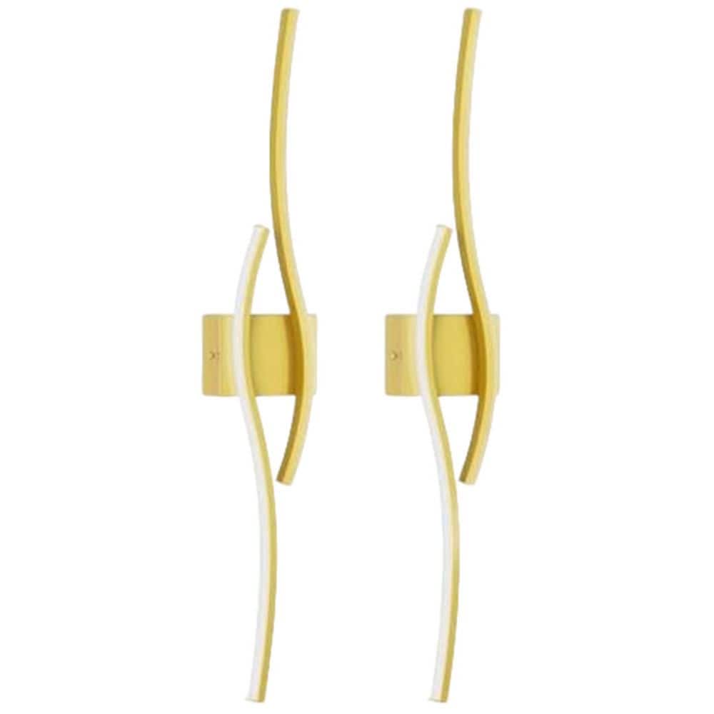 28 in. 2-Light Gold Wireless Dimmable Wall Sconces, Wall Light for Cozy Bedroom Living Room, Set of 2 price history on PriceWatchPro