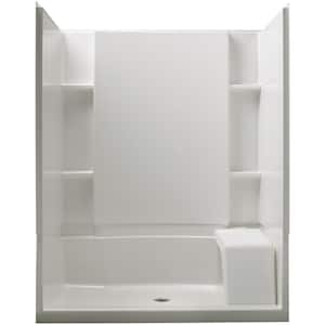 Accord 36 in. x 60 in. x 74-1/2 in. Standard Fit Shower Kit with Seat in White