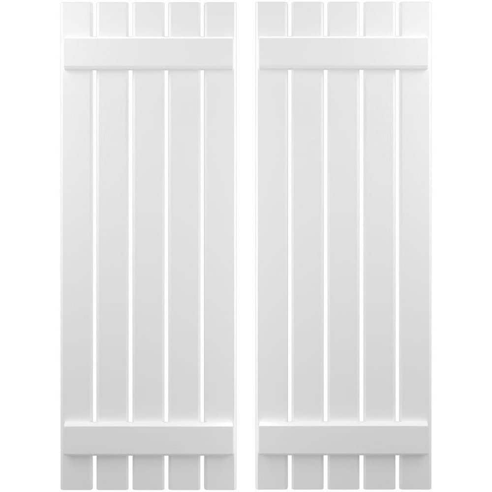 19-1/2 in. W x 58 in. H Americraft 5-Board Exterior Real Wood Spaced Board and Batten Shutters in White price history on PriceWatchPro