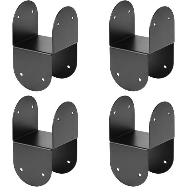 Afoxsos Carbon Steel Post Caps Bracket Black 14-Gauge for Beam