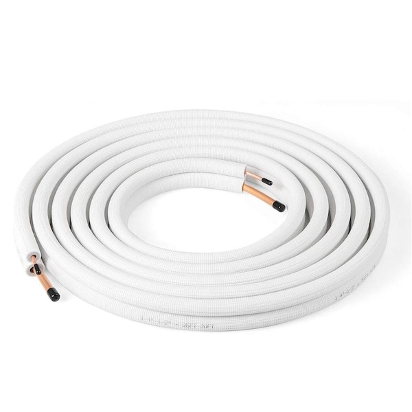25 ft. Air Conditioning Copper Tubing Hose Extension for Mini Split AC Includes 1/4 in. and 1/2 in. O.D. Pipes