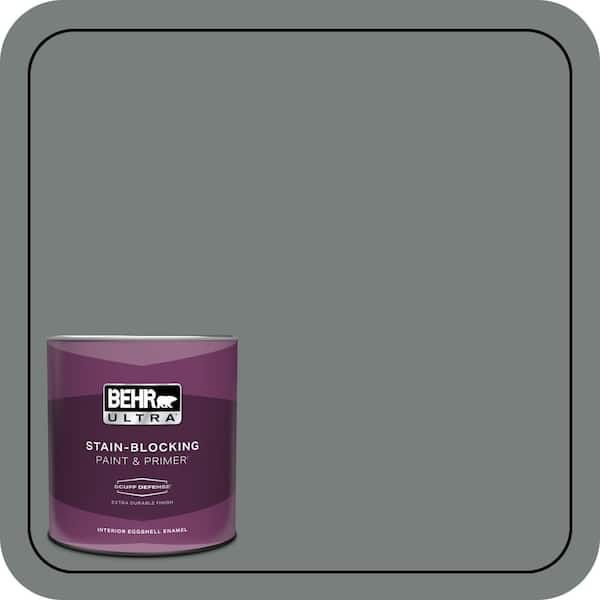 BEHR ULTRA 1 qt. #PPU25-18 Shutter Gray Extra Durable Eggshell Enamel Interior Paint & Primer
