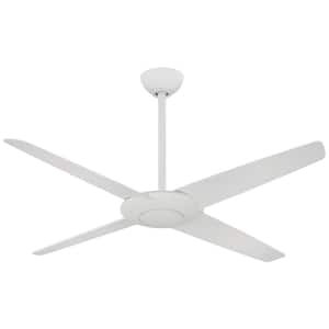 Pancake 52 in. Indoor Flat White Ceiling Fan with Remote Control