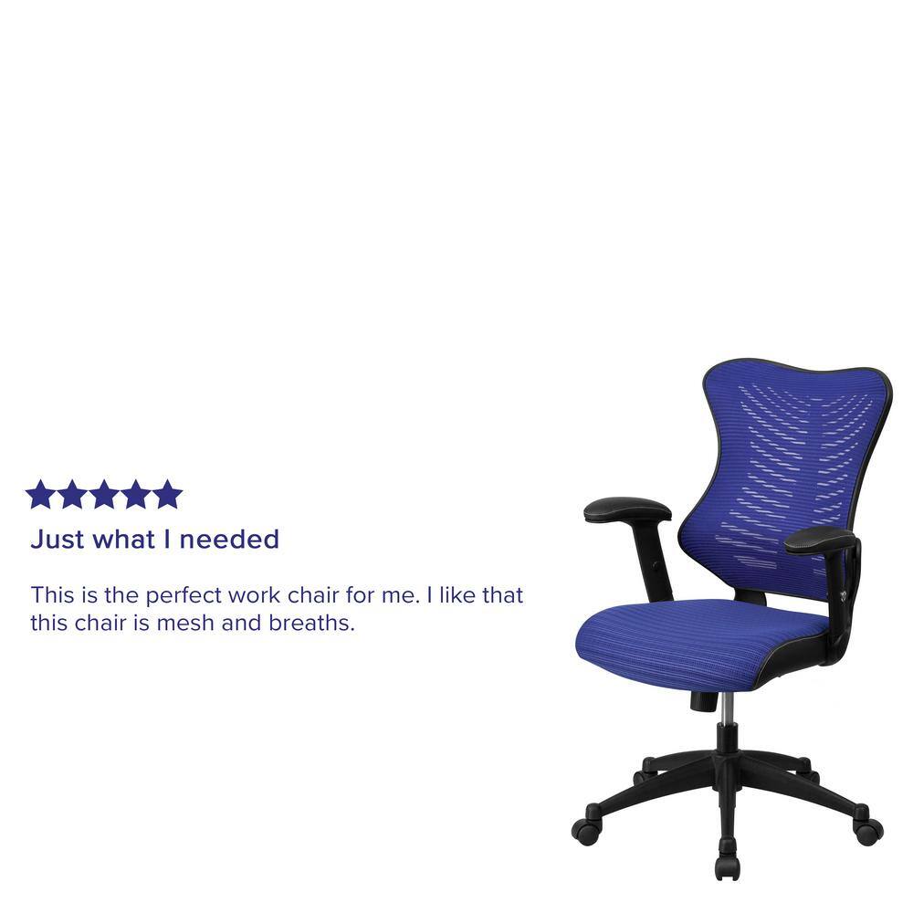 High-Back Blue Mesh Ergonomic Executive Swivel Chair