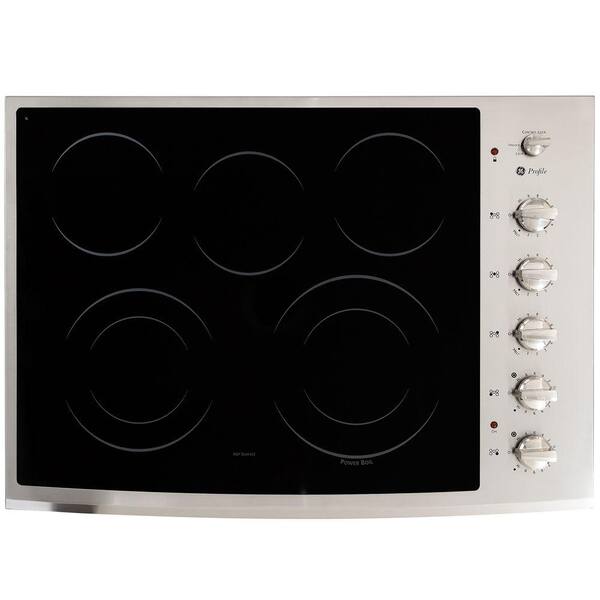 GE Profile CleanDesign 30 in. Smooth Surface Radiant Electric Cooktop in Stainless Steel with 5 Elements