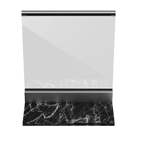40 in. x 36 in. Clear Laminated Glass Railing with Aluminum Base and Top Handrail