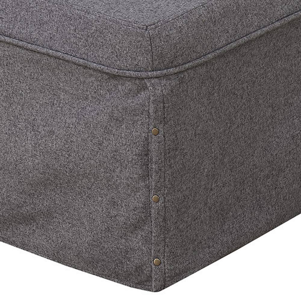 Gray Steel Folding Bed Ottoman with Storage