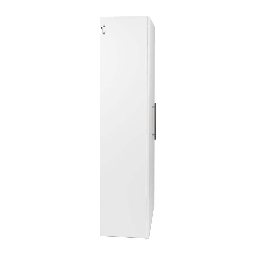 White Wall Mounted Shoe Storage Cabinet with Metal Handles