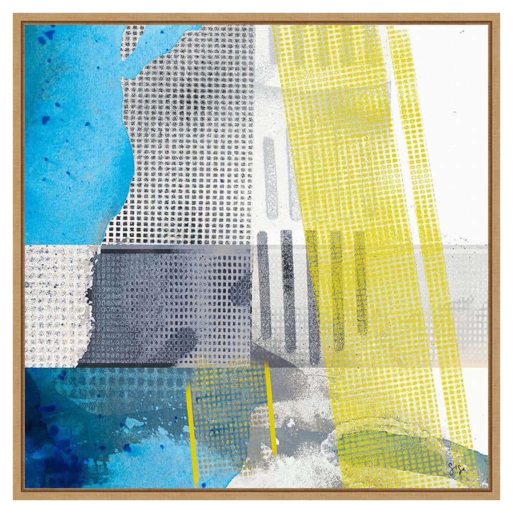 Origin Yellow I Abstract Canvas Print with Maple Frame