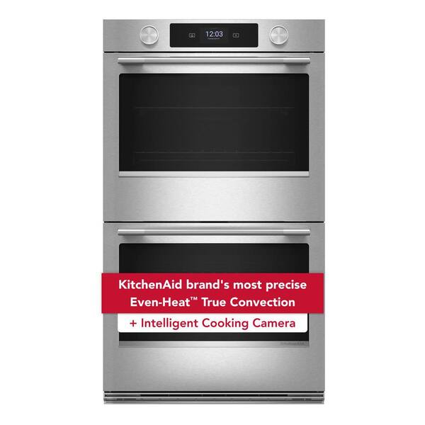 30 in. Smart Double Electric Wall Oven with Intelligent Cooking Camera in PrintShield Finish