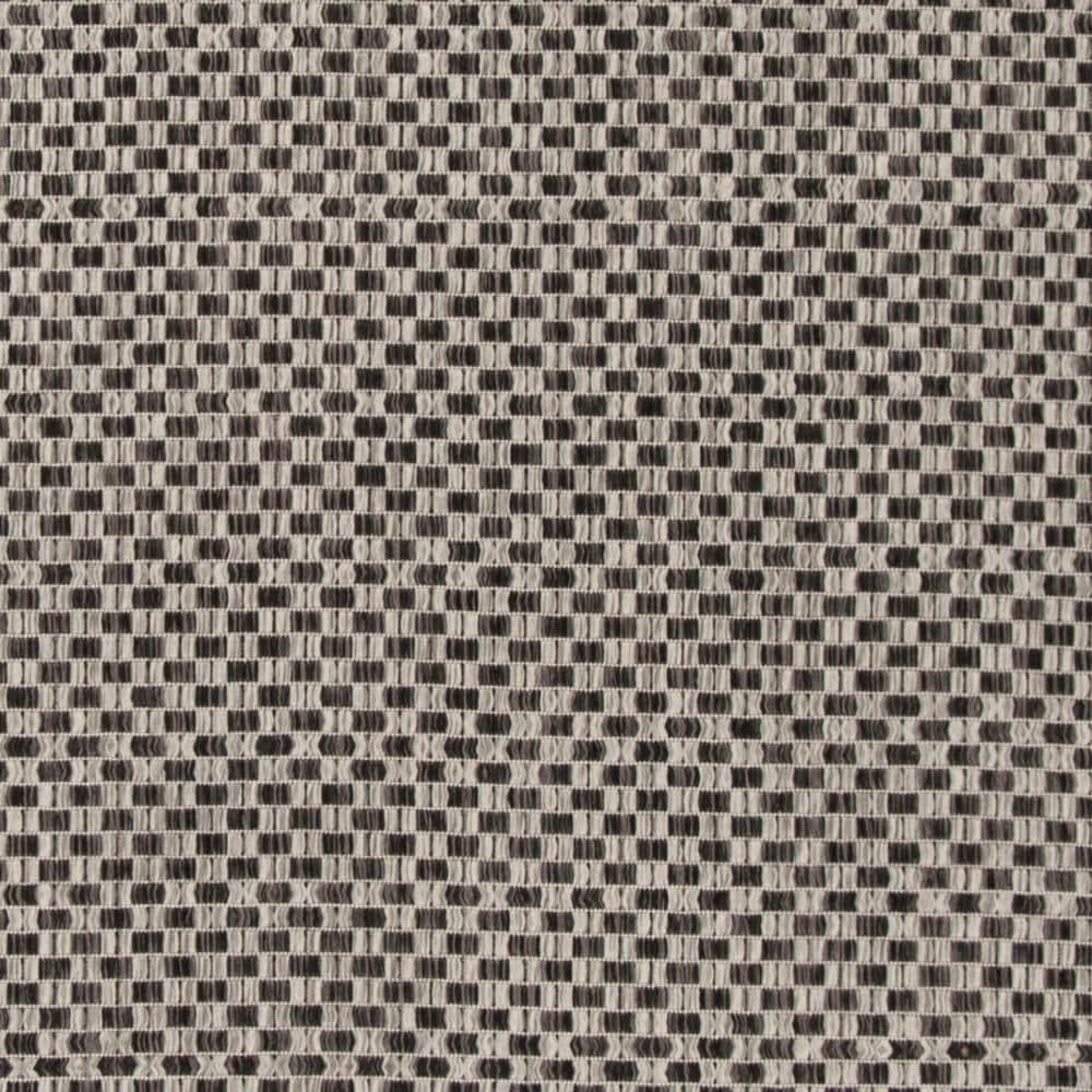 Black and Light Grey Synthetic Square Indoor/Outdoor Rug, 5'3" x 5'3"