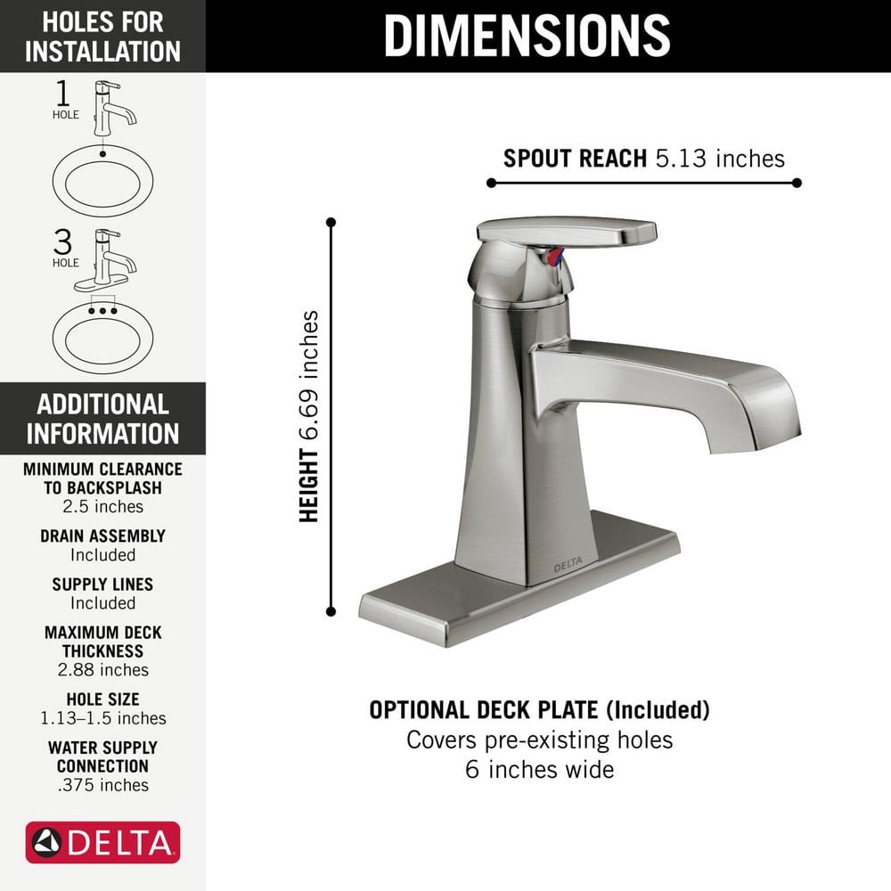Eco-Friendly Modern Stainless Steel Single Hole Bathroom Faucet