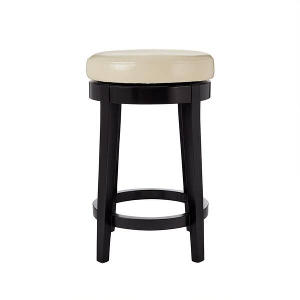Home Decorators Collection 24 in. Black Swivel Cushioned Bar Stool