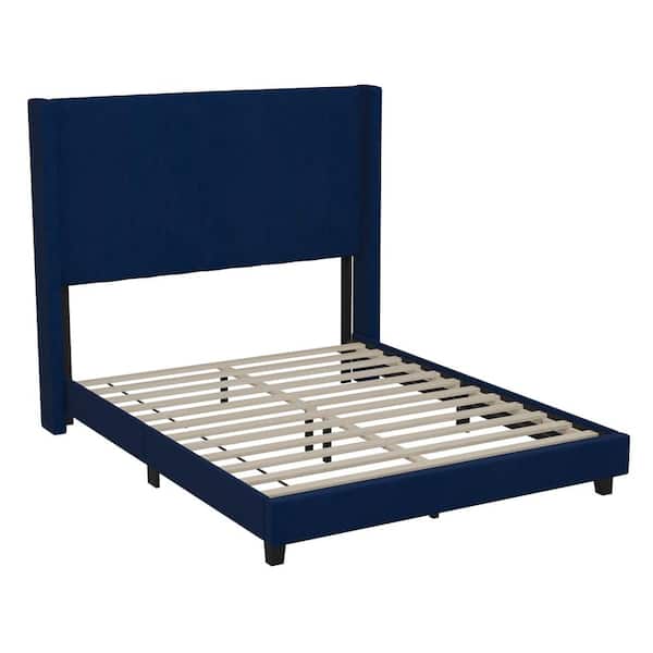TAYLOR + LOGAN Blue Wood Frame Full Platform Bed