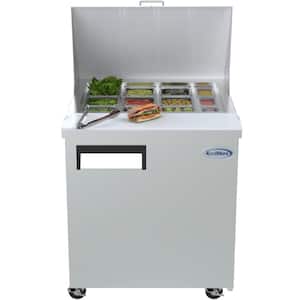28 in. W 6 cu. ft. Refrigerated Food Prep Station Table with Mega Top Surface in Stainless Steel
