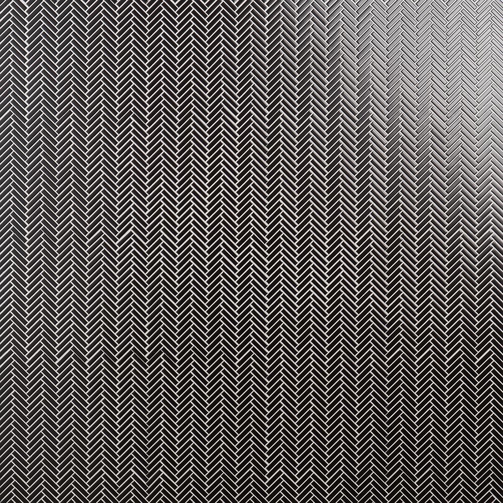 Black Matte Porcelain Herringbone Mosaic Tile 11x11