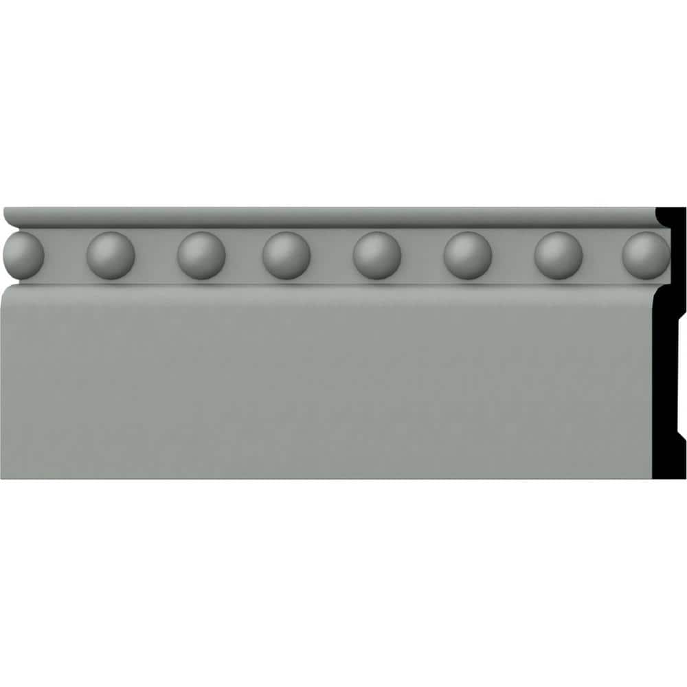 Gray Polyurethane 94.5 in Baseboard Moulding with Decorative Trim