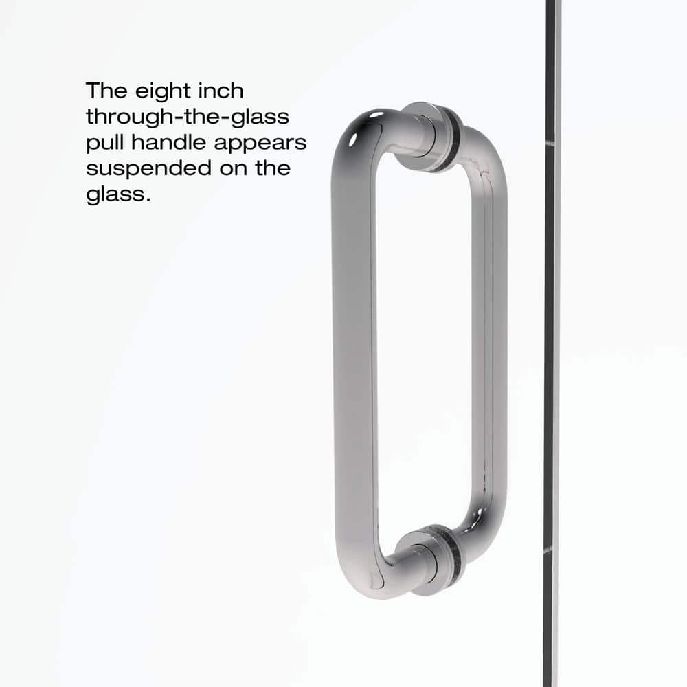 Celesta 46" x 76" Frameless Clear Glass Chrome Shower Door