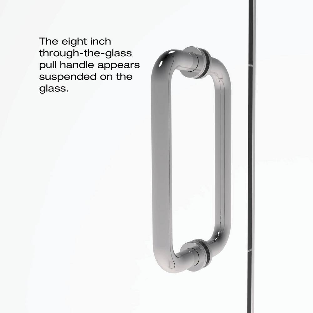 Celesta 72" High Chrome Frameless Shower Door with Clear Glass