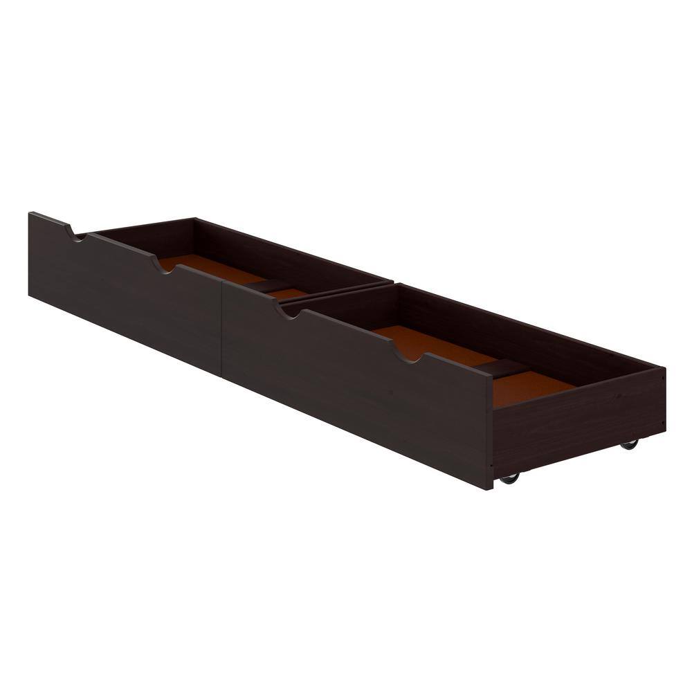 Bolton Furniture Alaterre 37 in. W x 9 in. H Espresso Under Bed Storage