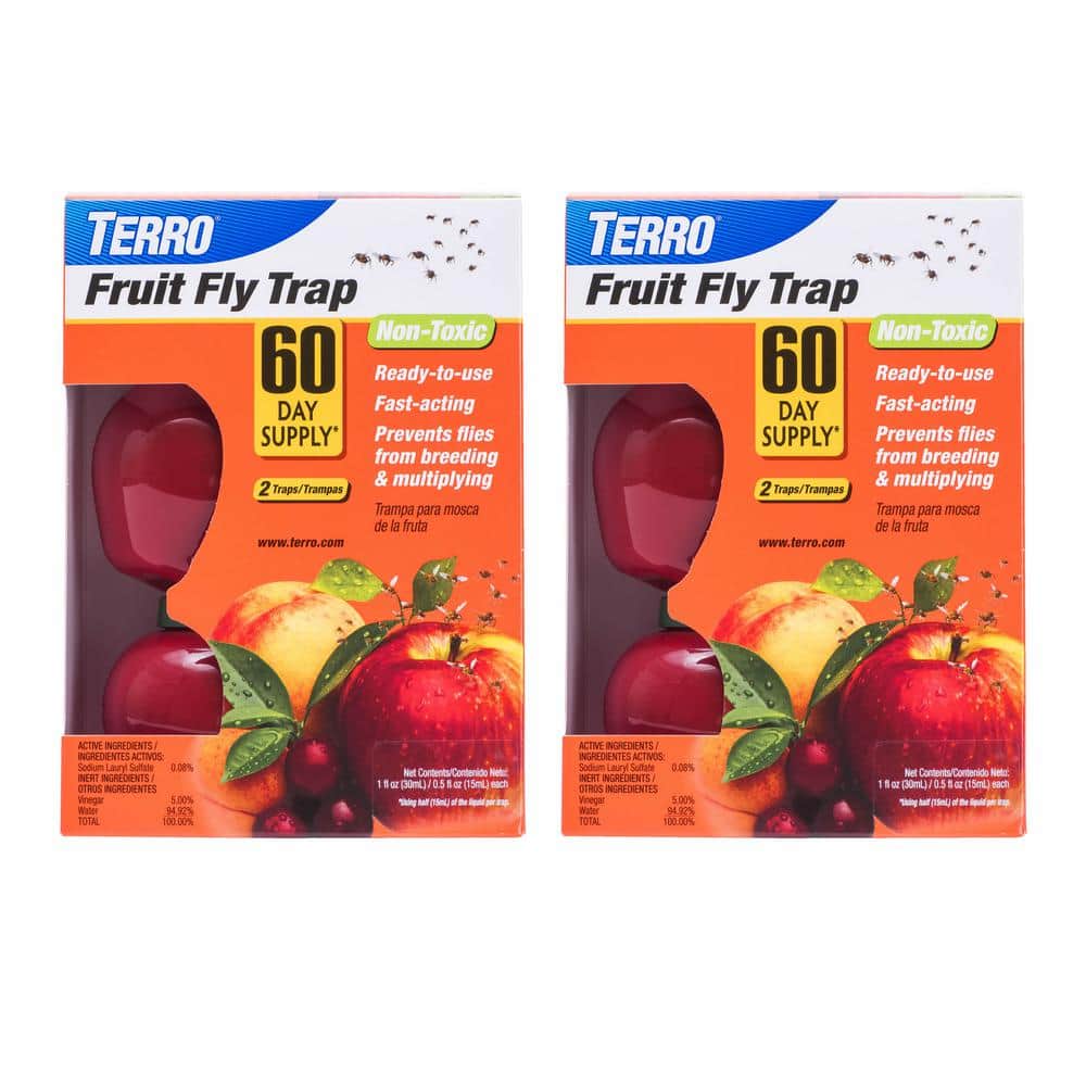 Lot of 6 Terro Fruit Fly Trap - 2 Per Pack - Up to 90 Days Supply - Dutch  Goat