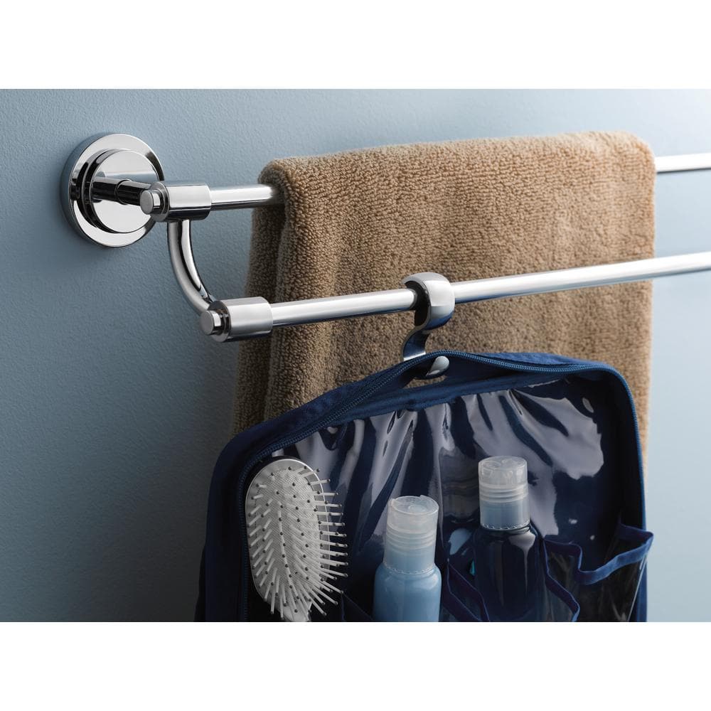 Chrome 24-Inch Double Wall Mounted Towel Bar