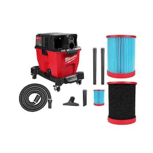 M18 FUEL 9 Gal. Cordless Dual-Battery Wet/Dry Shop Vacuum with Extra High Efficiency Filter and Wet Foam Filter