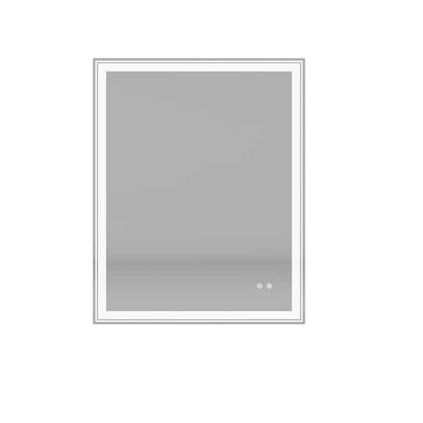 Unbranded 40 in. W x 32 in. H Rectangular Frameless Anti-Fog Wall Bathroom Vanity Mirror in White