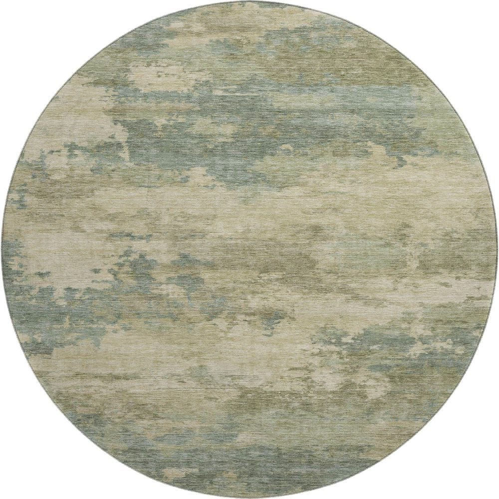Mayfield Premium Machine Washable Abstract AMF2075 Seafoam 8 ft. x 8 ft. Round Rug price history on PriceWatchPro