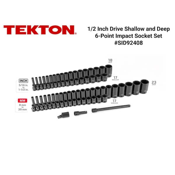 1/2 in. Drive 12-Point Impact Socket Set (78-Piece) (5/16 - 1-1/2 in., 8-39 mm)
