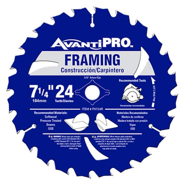Avanti Pro 7-1/4 in. x 24-Tooth Framing Circular Saw Blade