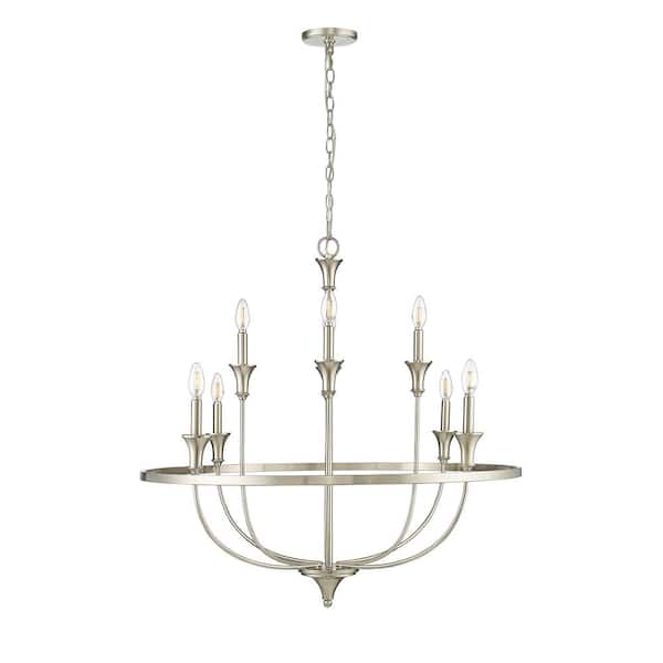 Emery 33.5 in. 8-Light Brushed Nickel Chandelier