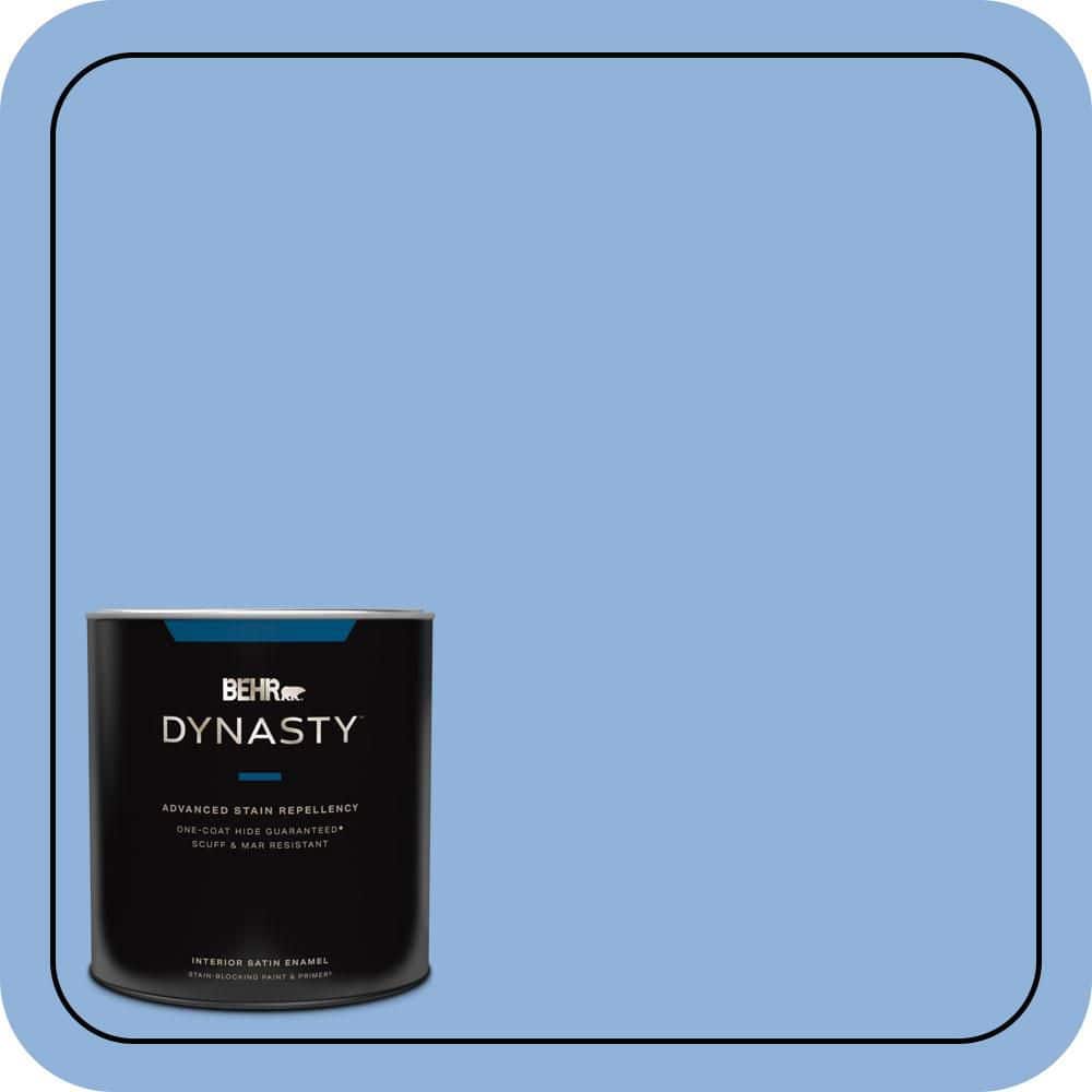 1 qt. #580B-5 Cornflower Blue Satin Enamel Interior Stain-Blocking Paint & Primer product image for price tracking