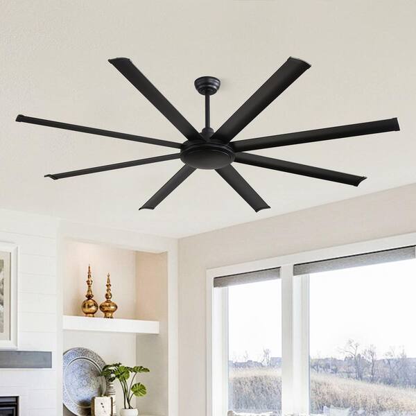 MLiAN 80 in. Indoor Black Ceiling Fan with Remote 8-Aluminum