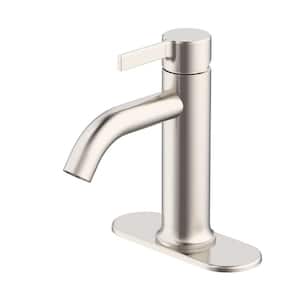 Ryden Single-Handle Single-Hole Bathroom Faucet in Brushed Nickel