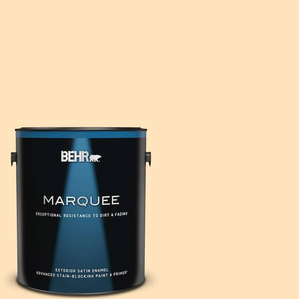 BEHR MARQUEE 1 gal. #P240-1 Cheese Powder Satin Enamel Exterior Paint & Primer