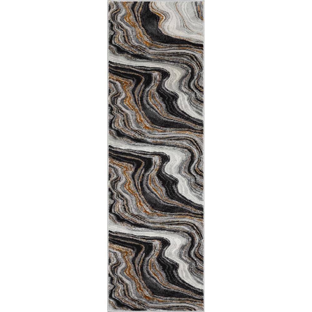 Fairmont Grey 2 ft. 3 in. x 7 ft. 3 in. Warren Retro Glam Abstract Runner Area Rug price history on PriceWatchPro
