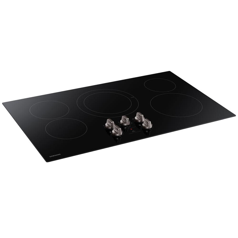 36" Black Ceramic Electric Cooktop with 5 Burners