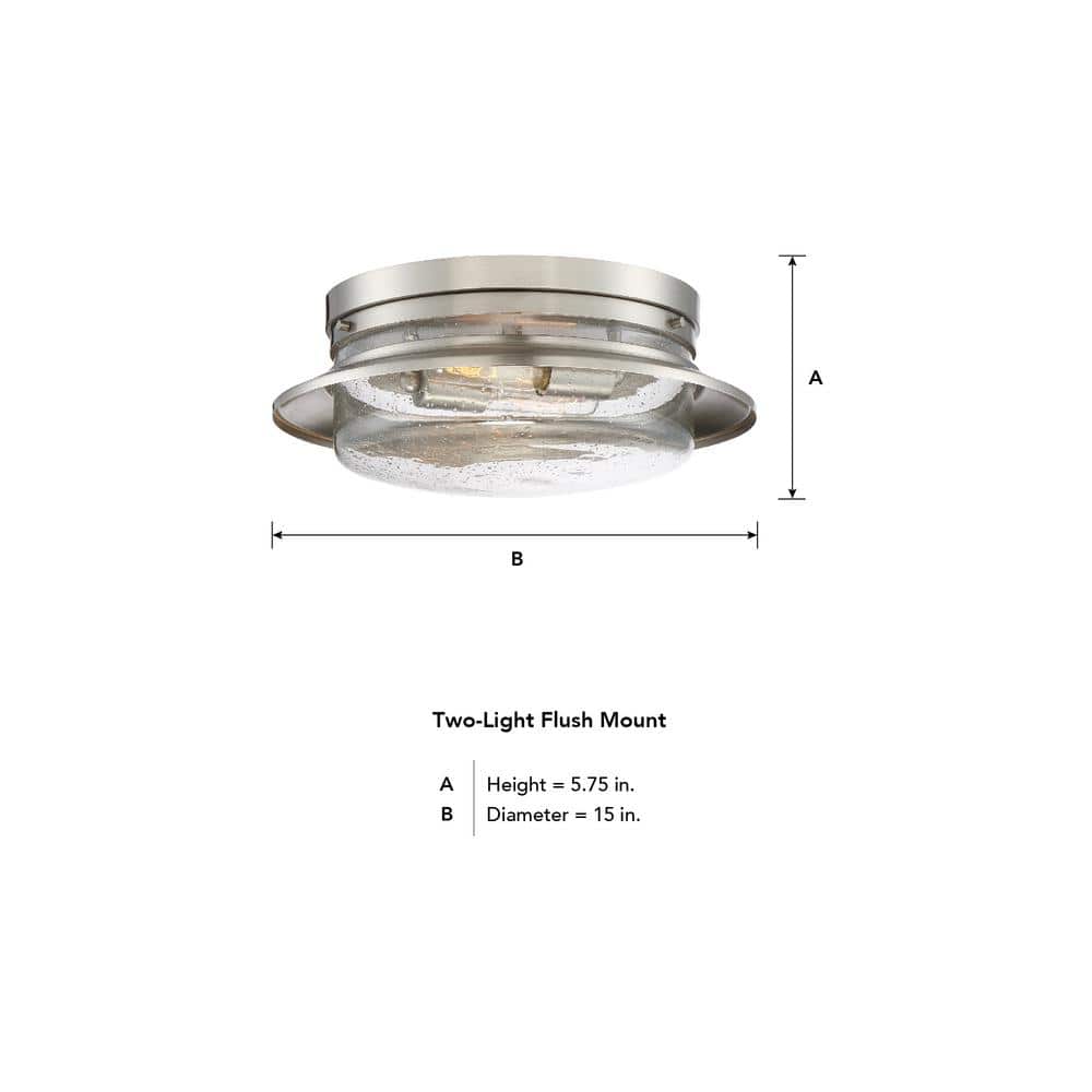 Dover 15" Frosted Glass Flush Mount Light Fixture