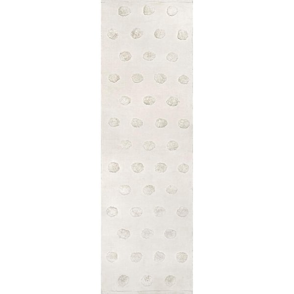 nuLOOM LuLu Ivory 2 ft. x 8 ft. Polka Dot Runner Rug
