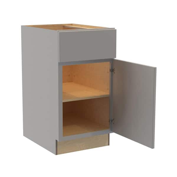 Home Decorators Collection Hargrove 12 in. W x 24 in. D x 34.5 in. H Assembled Plywood Base Kitchen Cabinet in Veiled Gray with Soft Close RH