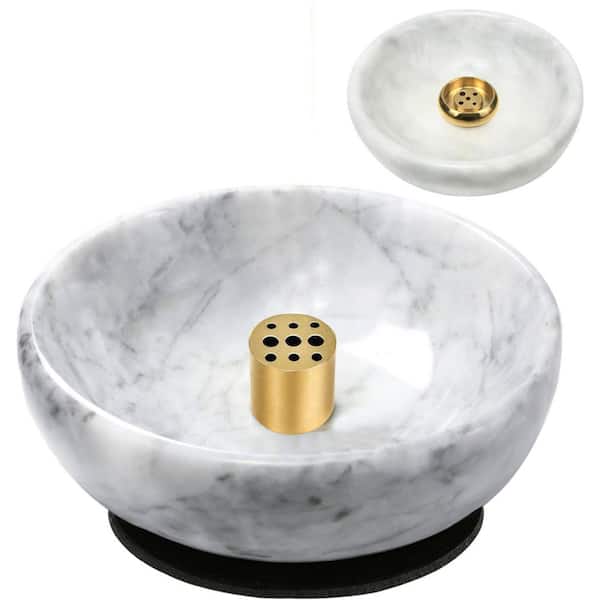 Afoxsos Gray Marble Incense Holder for Sticks and Backflow Incense, Handmade Burner for Smudging and Decoration