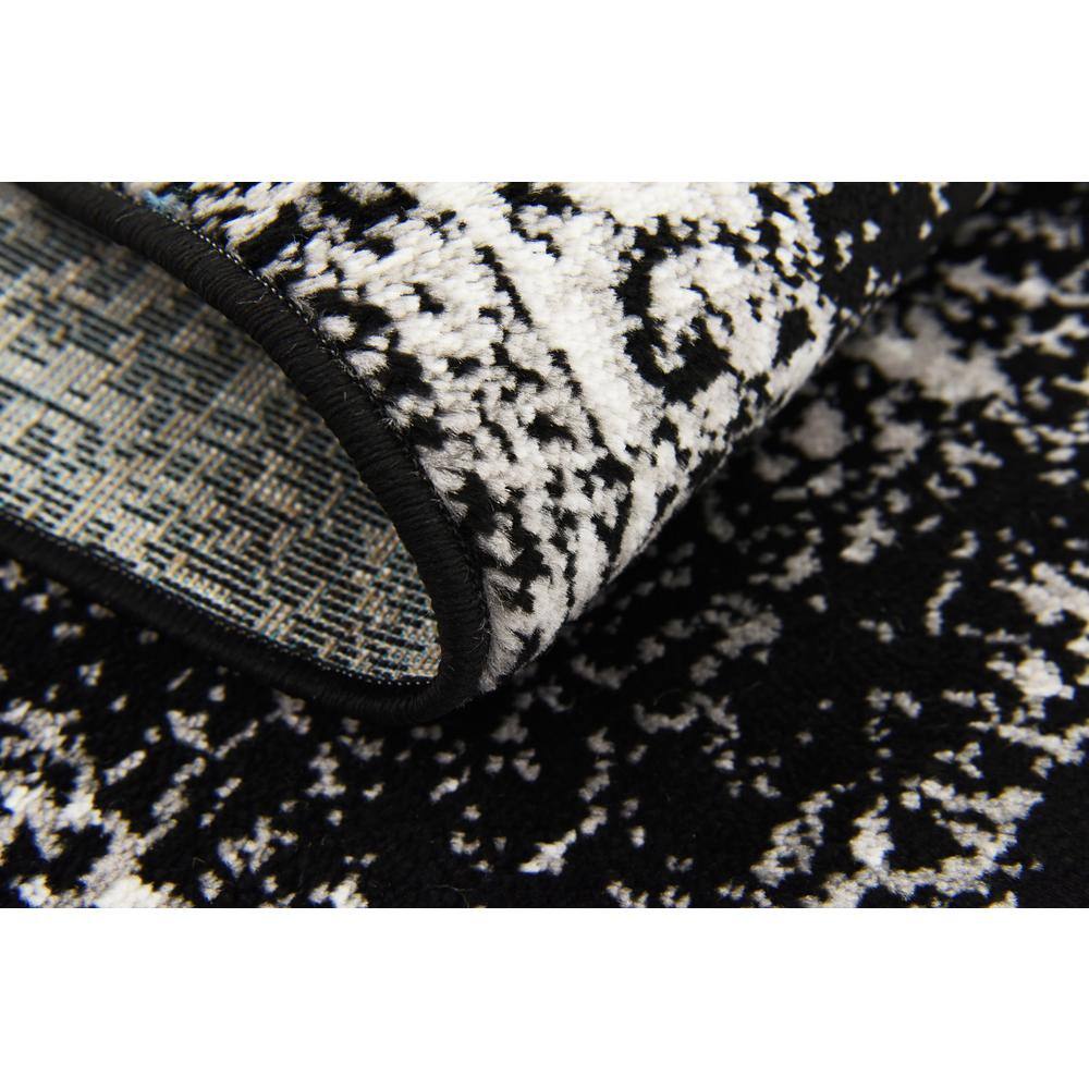 Chic Black Synthetic Indoor Runner Rug, Easy-Care and Stain-Resistant