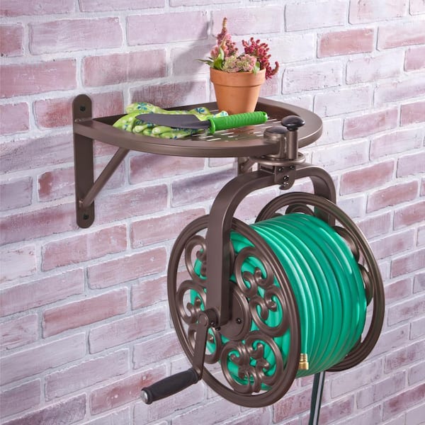  Suncast Sidetracker Garden Hose 100 ft Wall Mounted Tracker  with Removable Reel Fully Assembled, feet, Taupe : Garden Hose Reels :  Patio, Lawn & Garden