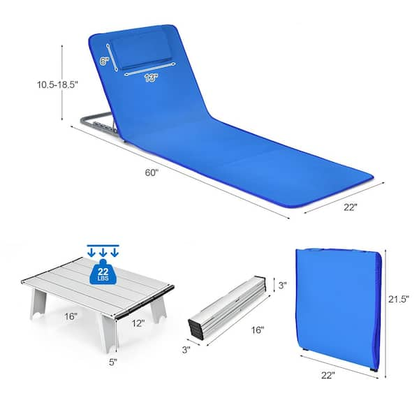 costway folding beach lounge chair