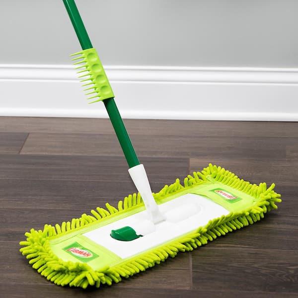 18 in. Microfiber Fingers Dust Flat Mop with 2-Piece Handle (4-Pack)