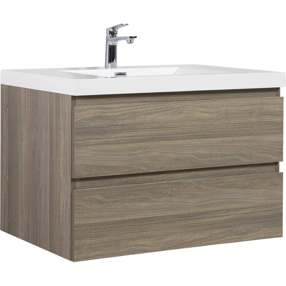 35.43 in. W x 19. 69 in. D x 22. 44 in. H in Single of Sink Floating Grey Bath Vanity, with White Resin Top Basin price history on PriceWatchPro