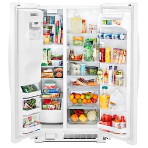 25 cu. ft. Freestanding Side by Side Refrigerator in White